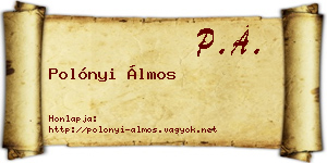 Polónyi Álmos névjegykártya